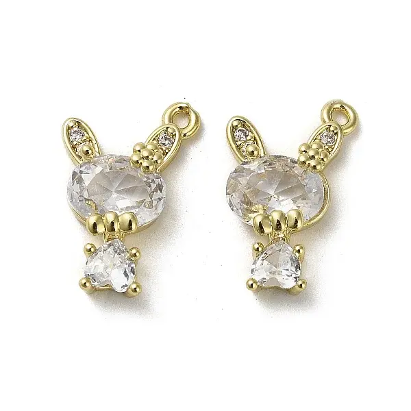 Brass Micro Pave Cubic Zirconia Pendants