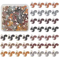 80Pcs 10 Styles Alloy Enamel Pendants