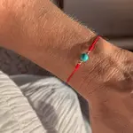 Synthetic Turquoise Round Bead Braided Bracelets