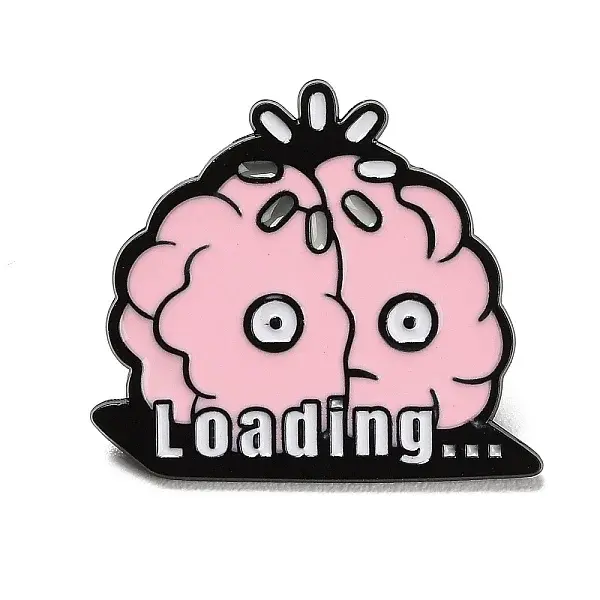 Funny Loading Brain Enamel Pins