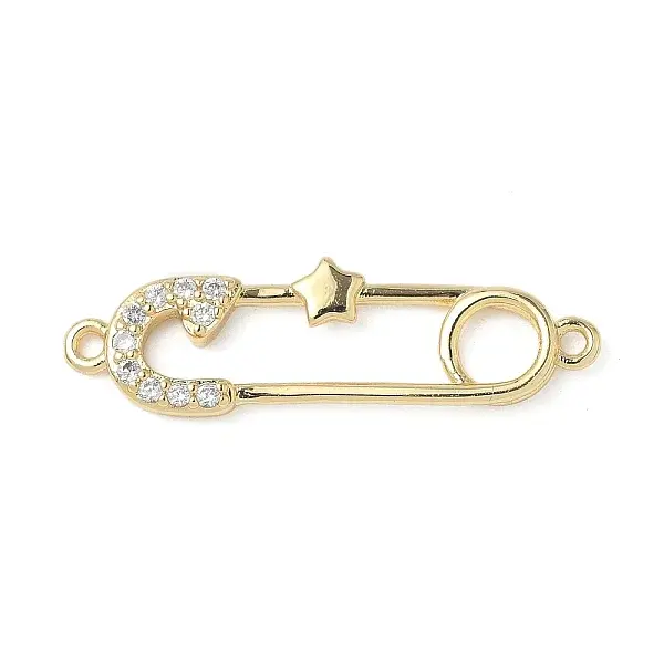 Brass Micro Pave Cubic Zirconia Connector Charms