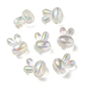 UV Plating Rainbow Iridescent Acrylic Beads