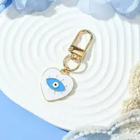 Heart with Evil Eye Alloy Enamel Pendant Decorations