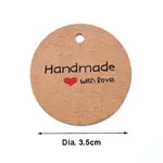100Pcs Round Kraft Paper Gift Tags with Word Handmade
