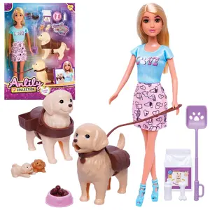 Sada panenek a dvou pejsků