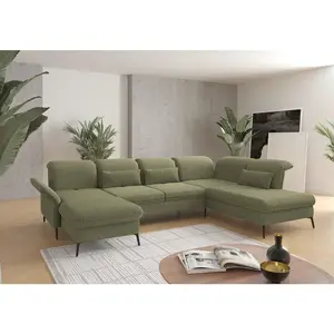 Sit & More SEDACÍ SOUPRAVA, textil, světle zelená