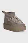 Semišové sněhule Inuikii Classic Low Platform šedá barva, 1001.006.0012