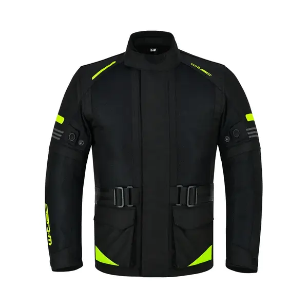 Dětská rostoucí moto bunda W-TEC Pinapoco černá-fluo S/M