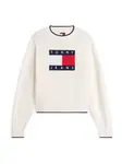 Tommy Jeans Sveter  námornícka modrá / červená / biela / biela ako vlna