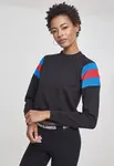 Ladies Sleeve Stripe Crew černá/světlemodrá/pálená