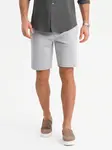 Ombre Men's SLIM FIT structured knit shorts - light grey