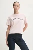 Bavlněné tričko Guess Jeans růžová barva, W5RI41 K8HM0