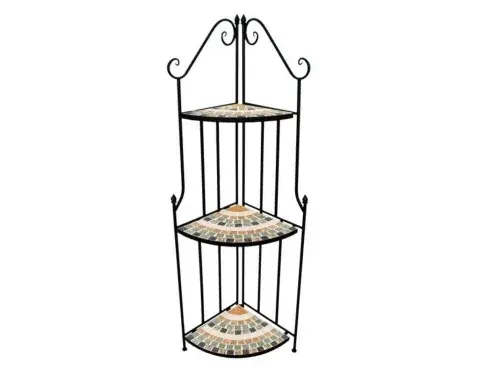 Rohový regál Mosaic, černý/zelený