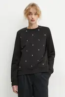 Mikina Karl Lagerfeld dámská, černá barva, s aplikací, A1W20049