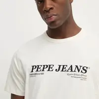 Bavlněné tričko Pepe Jeans DYLAN TEE béžová barva, s potiskem, PM509728