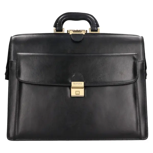 Kožená pánska aktovka Katana Monet - čierna
