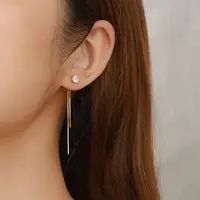 Elegant Stainless Steel Flat Round Tassel Stud Earrings