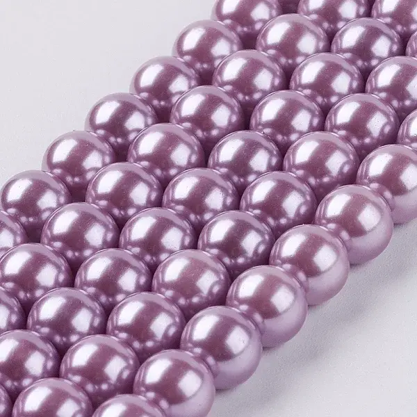 Eco-Friendly Dyed Glass Pearl Round Beads Strands