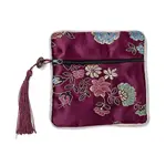 Chinese Brocade Tassel Zipper Jewelry Bag Gift Pouch