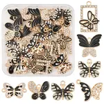28Pcs 6 Styles Alloy Rhinestone Pendants