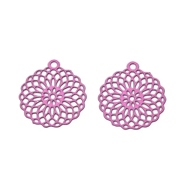 Spray Painted Hollow 430 Stainless Steel Pendants