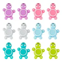 12Pcs 6 Colors Tortoise Silicone Beads
