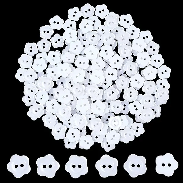 200Pcs 2-Hole Resin Buttons