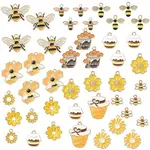 24Pcs 12 Styles Light Gold Plated Alloy Enamel Pendants
