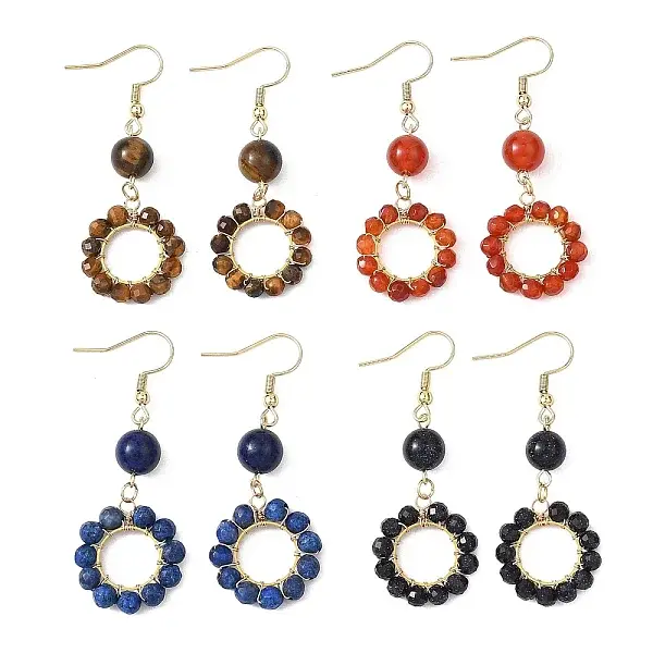 304 Stainless Steel Round Dangle Earrings