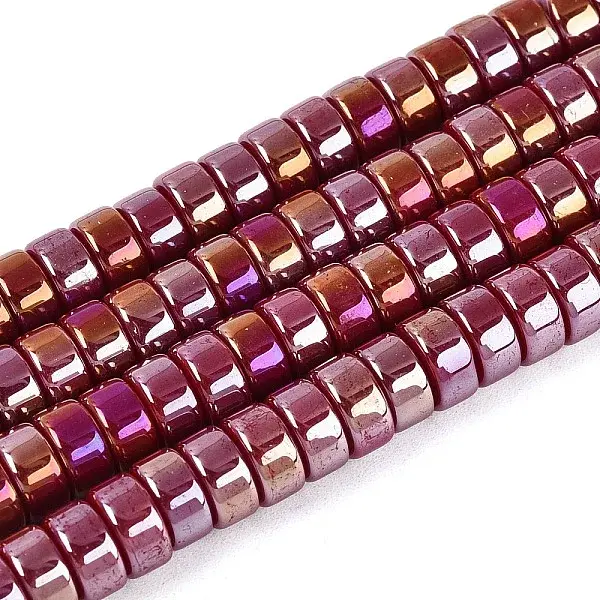 AB Color Plated Opaque Glass Beads Strands
