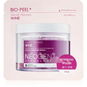 Neogen Dermalogy Bio-Peel+ Gauze Peeling Wine peelingové pleťové tamponky pro vyhlazení pleti a minimalizaci pórů 1 ks