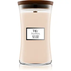 Woodwick White Honey vonná svíčka s dřevěným knotem 609.5 g