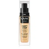 NYX Professional Makeup Can't Stop Won't Stop Full Coverage Foundation vysoce krycí make-up odstín 08 True Beige 30 ml