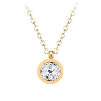 Preciosa Minimalistický pozlacený náhrdelník Essential s kubickou zirkonií 7433Y00