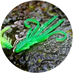Redbass gumová nástraha nymfa fluo/green uv - s 53 mm