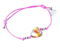 Lampglas Půvabný náramek Pink Candy s 24karátovým zlatem v perle Lampglas BLH15