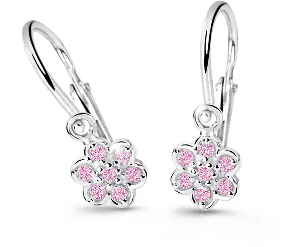 Cutie Jewellery Dětské náušnice z bílého zlata C2746-10-X-2 růžová