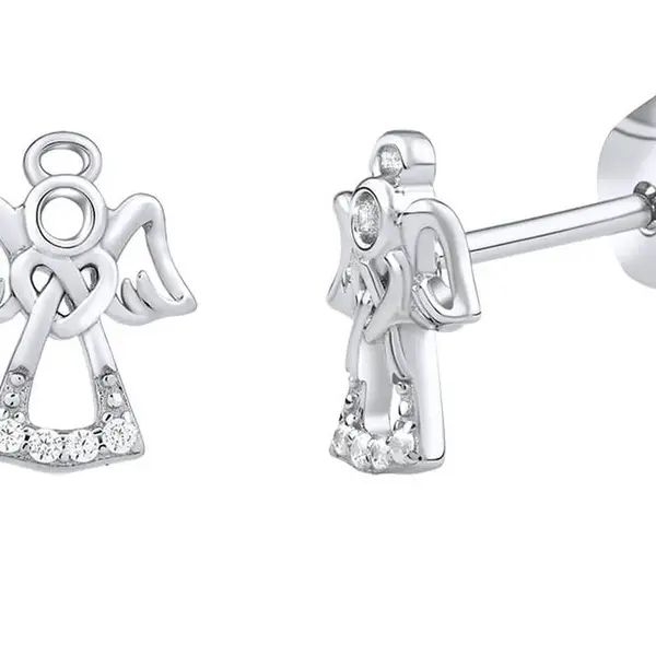 Silvego Jemné stříbrné náušnice s čirými zirkony MW2233E