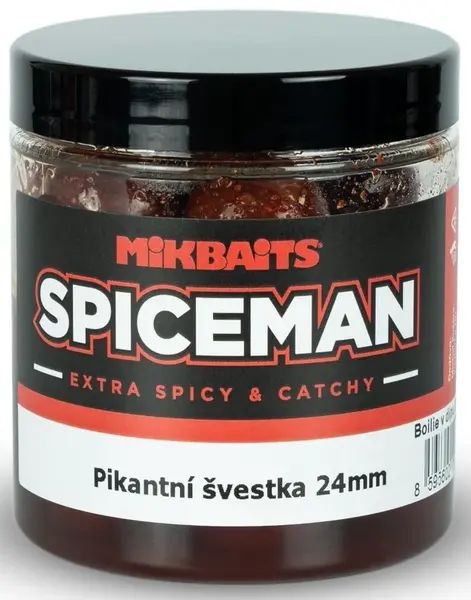 Mikbaits boilie v dipu spiceman pikantní švestka 250 ml - 24 mm