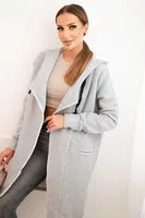 Insulated raincoat with hood in grey color