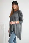 Oversize blouse in graphite melange