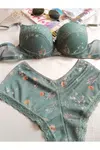 58362 Dewberry Padded Supported Floral Boxer Type Underwear-GREEN
