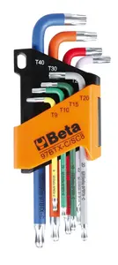 Beta tools Sada 8 barevných Torx® zástrčných klíčů s kuličkou