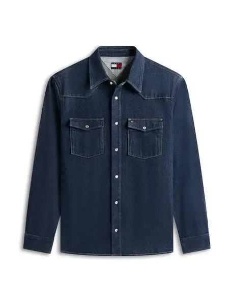Tommy Jeans Košeľa  tmavomodrá