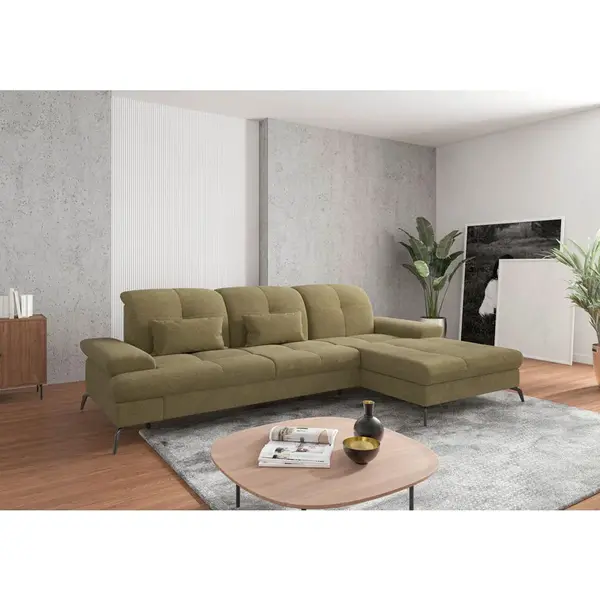 Sit & More ROHOVÁ SEDAČKA, textil, olivově zelená