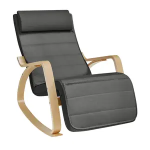 Boxxx RELAXAČNÍ KŘESLO, dřevo, textil, tmavě šedá