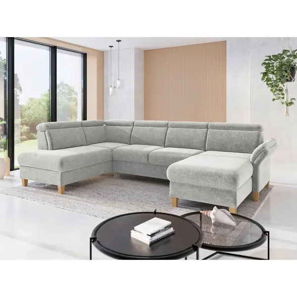 Sit & More SEDACÍ SOUPRAVA, textil, světle šedá