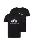 ALPHA INDUSTRIES Tričko  čierna / biela