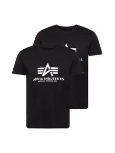 ALPHA INDUSTRIES Tričko  čierna / biela
