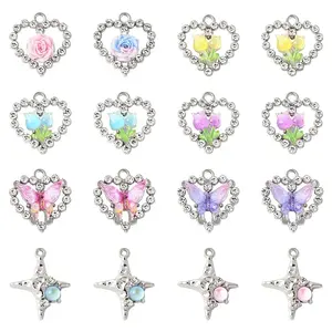7 Styles Platinum Alloy Glass Pendants